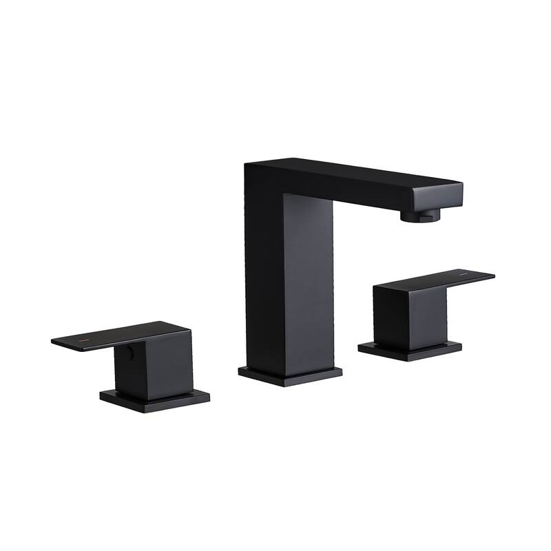 Topcraft Stainless Steel Two Handle Bathroom Sink Faucet - Matte Black
