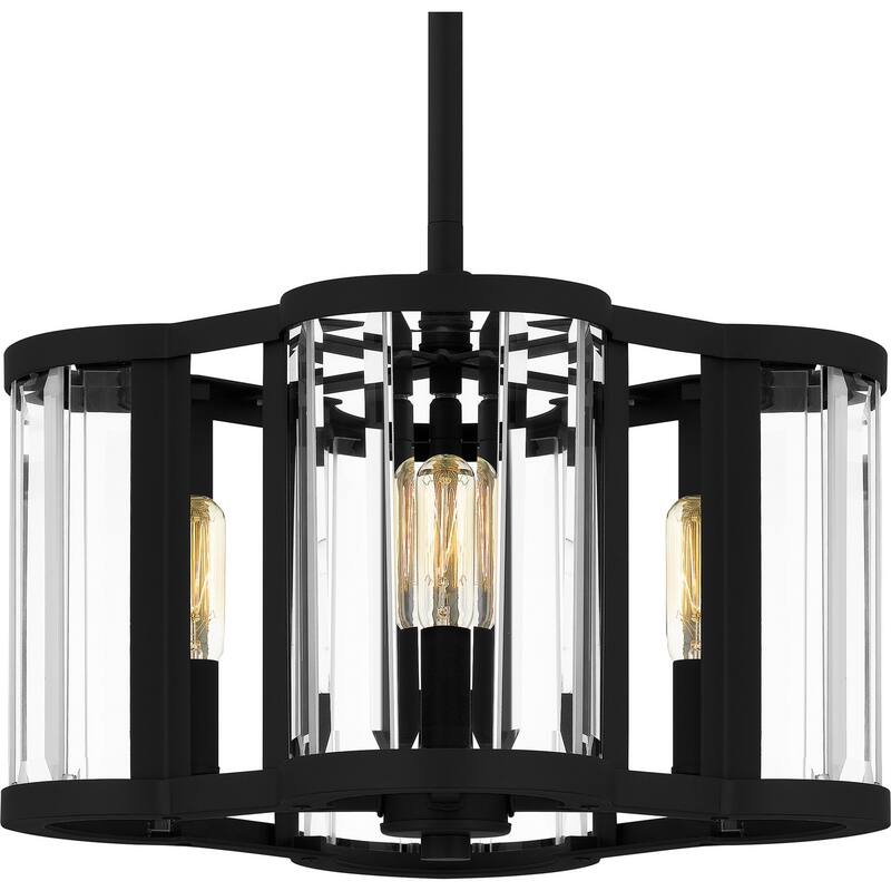 Matte Black Four Light Pendant from the Quoizel Pendant Collection