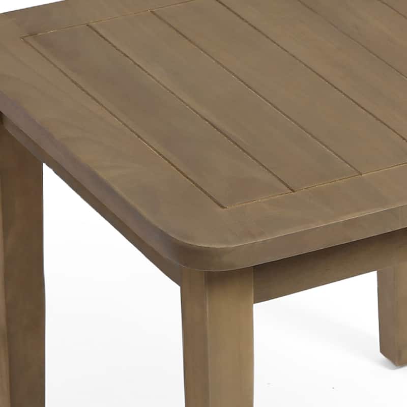 Outdoor Patio Wood Teak Square Side Table