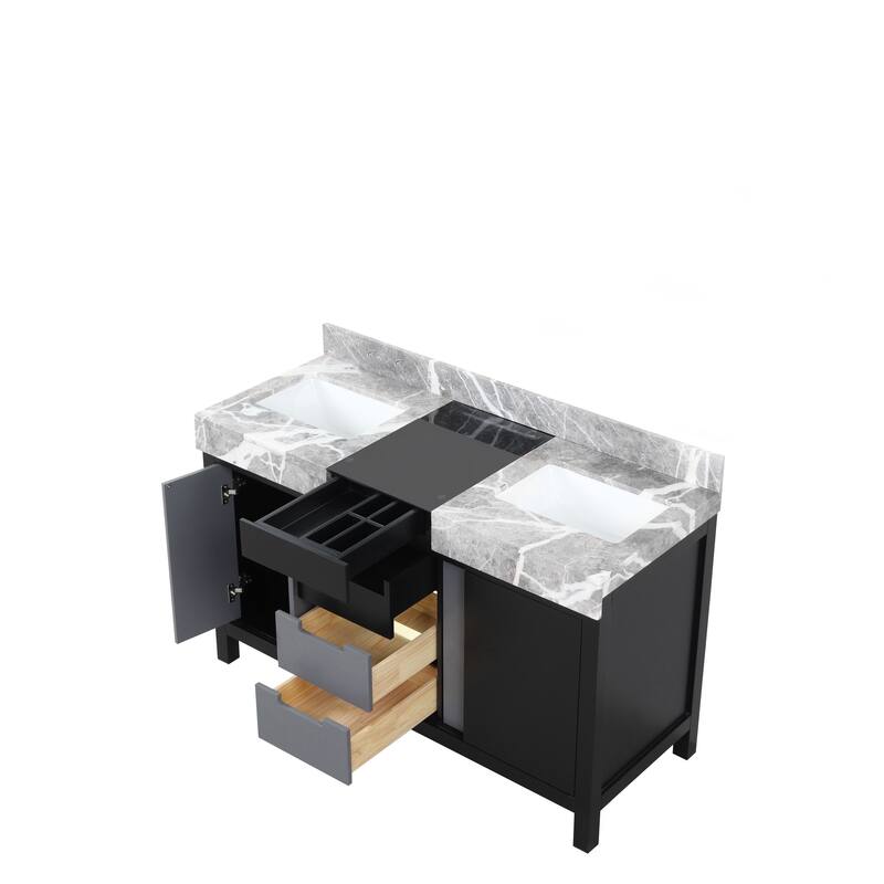 Lexora Zilara Bathroom Vanity in Black and Grey With Contertop