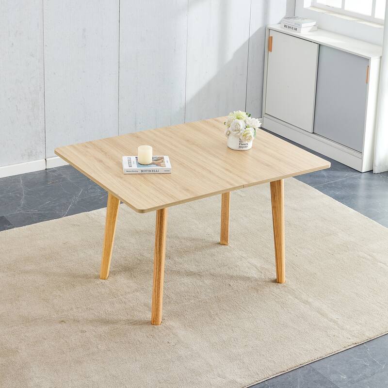 47.2 inch Foldable Table with Rubber Wood Legs