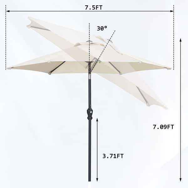 dimension image slide 12 of 17, Autlaycil 7.5FT Patio Umbrella with Tilt and Crank