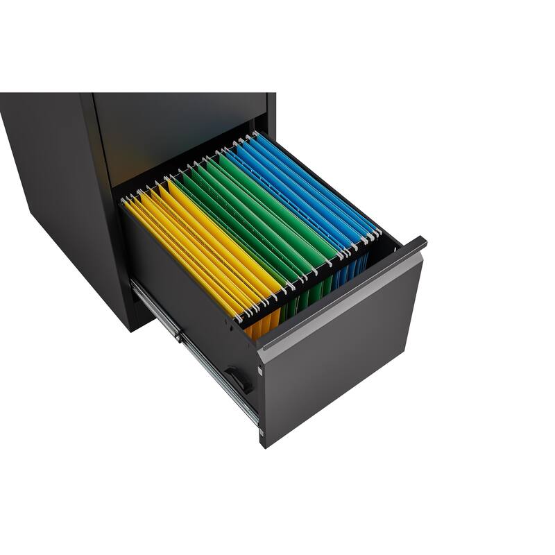 Modern Filing Cabinet, Vertical Filing Cabinet, Metal Filing Cabinet with 4 Drawers, for Home Office, Black