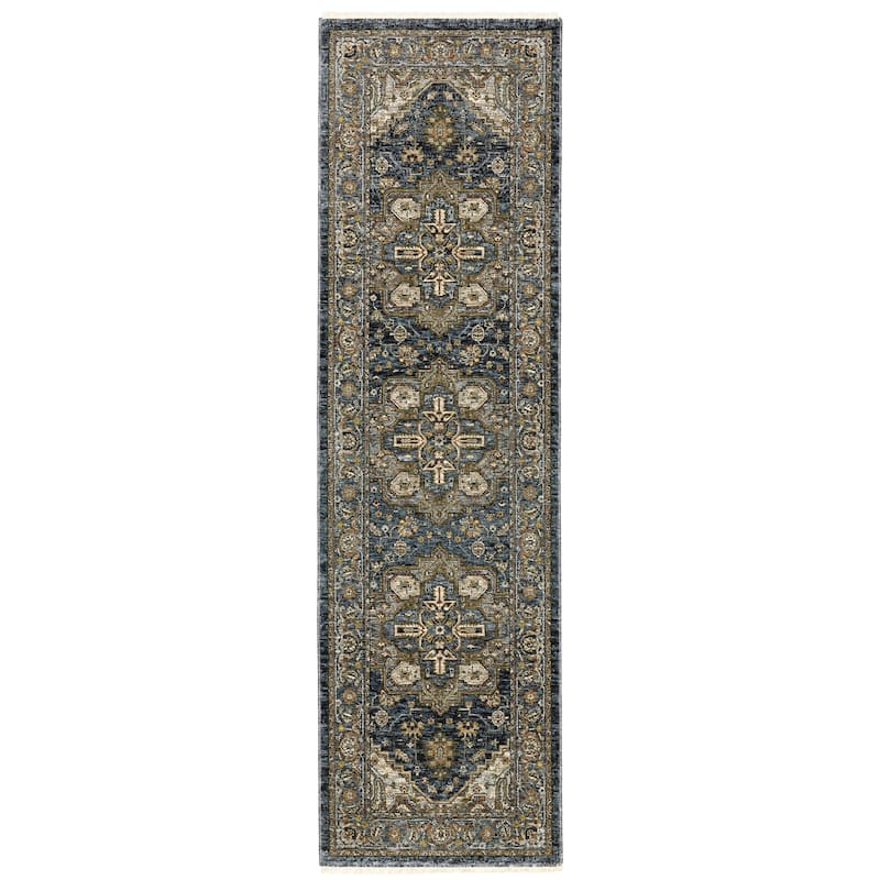 Style Haven Amelie Persian Medallion Indoor Area Rug - 2' 3" x 7' 6" - Blue/ Taupe - Runner