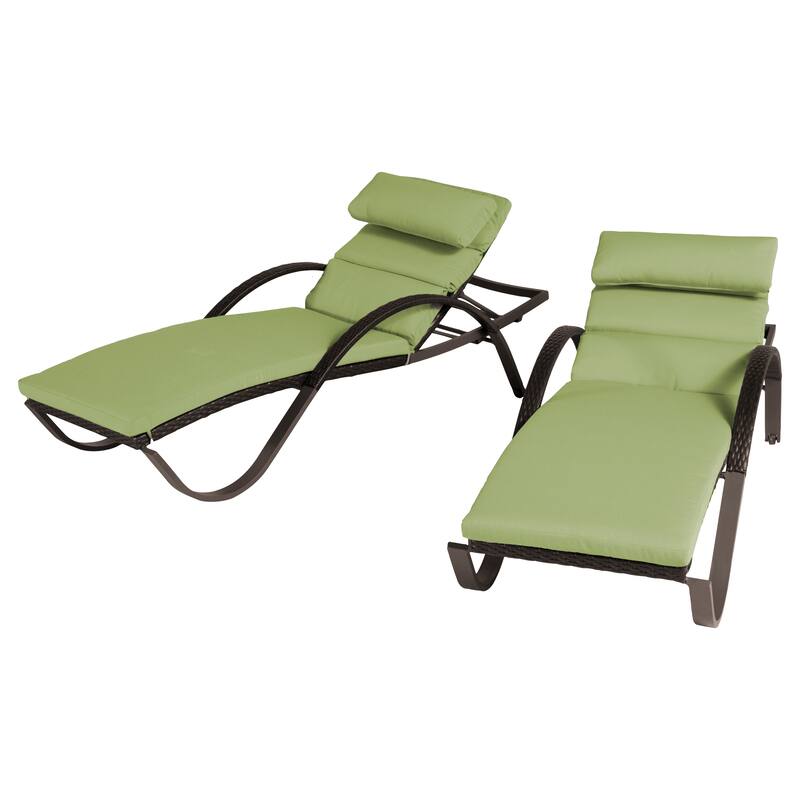 Deco 2 Aluminum Outdoor Patio Chaise Lounges Set