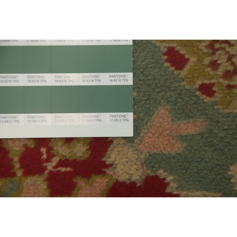 Hand Knotted Oriental 100% Wool Carpet Transitional Medallion Red Oushak Area Rug - 13' 10'' X 10' 1''