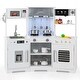 preview thumbnail 1 of 28, Costway Pretend Play Kitchen for Kids Toddler Aged 3+ Wooden Toy Set - See Details White