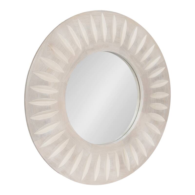 Kate and Laurel Usra Carved Wood Mirror - 26x26 - 26x26 - White