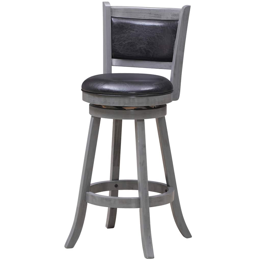 Wooden Swivel Backed Barstool With Round Vinyl Seat By RAM Game Room