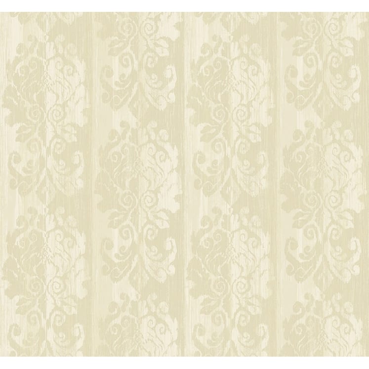 Seabrook Designs Caesar Stripe Unpasted Wallpaper - 27 in. W x 27 ft. L - 27 in. W x 27 ft. L - Metallic Oat