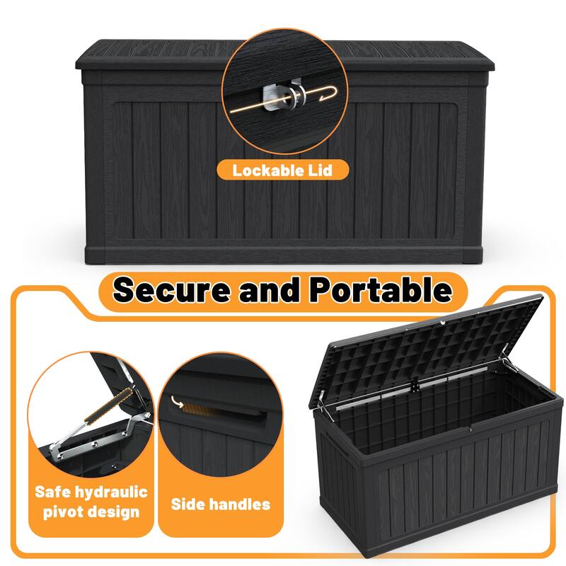 230 Gallon Large Outdoor Storage XXL Deck Box for Patio Furniture, Outdoor Cushions, Garden Tools and Sports/Pools Equipment
