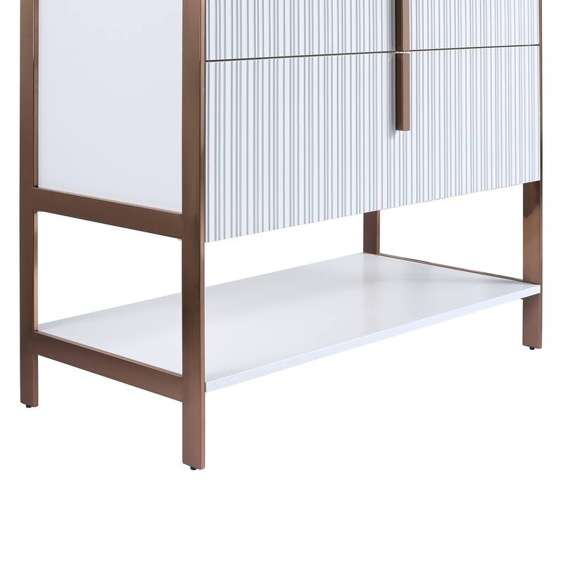 Fine Fixtures Serenity Modern Bathroom Vanity with White Glass Top