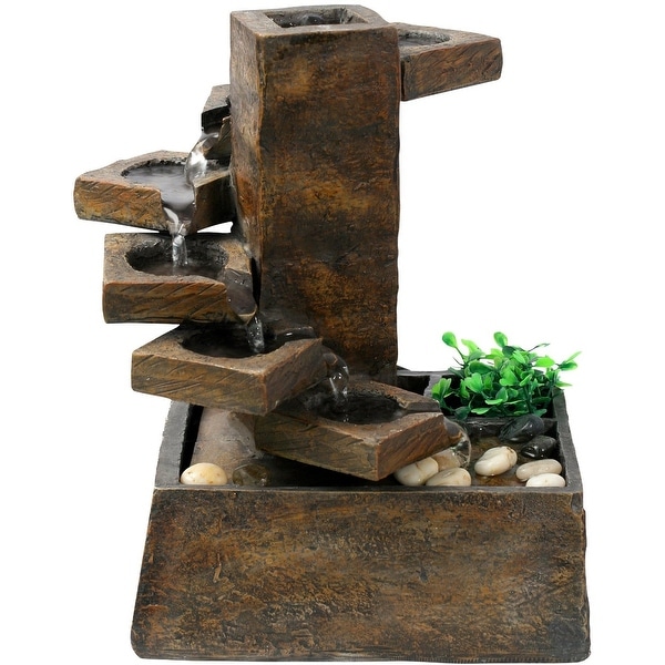 Alpine TT8000 Pouring Water On Step Stone Fountain With Pump
