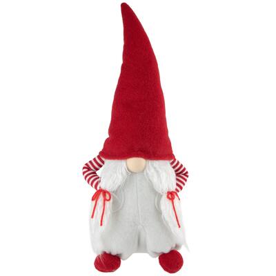 20.5" Red and White "Hands in Pocket" Girl Christmas Gnome Decoration