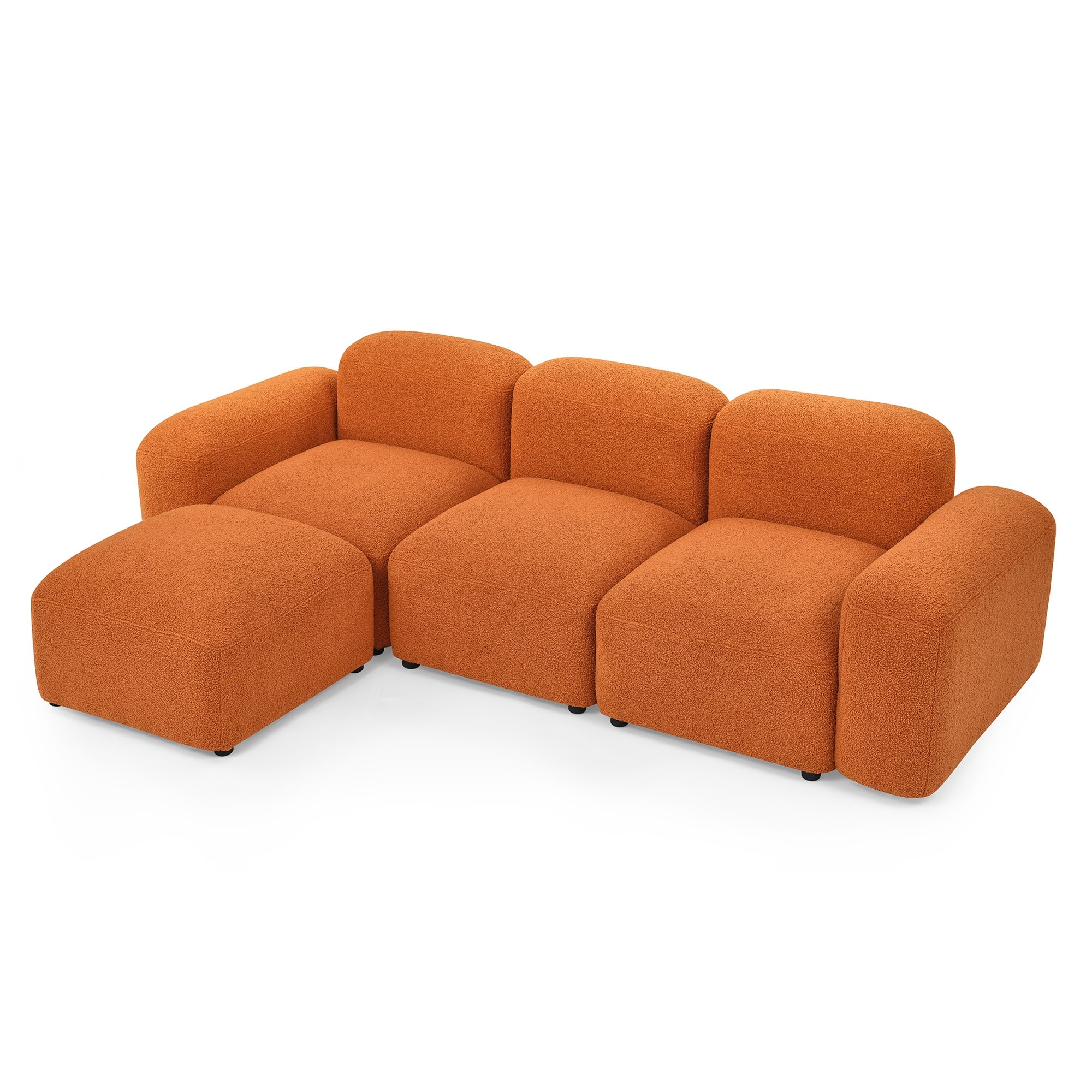 Lshape Modular Sectional Sofa Modern Loop Yarn Fabric Durable Diy