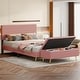 preview thumbnail 1 of 20, Queen Bedroom Set with Corduroy Bed Frame and Storage Ottoman Pink - Queen