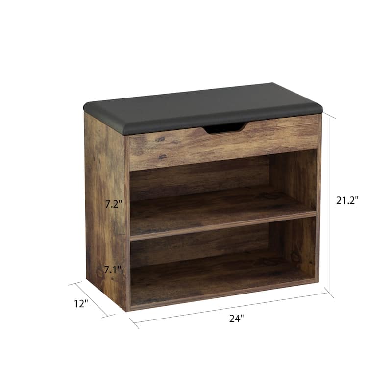 Home Shoe Changing Stool Wooden Shoes Rack Cabinet Thickened Seat