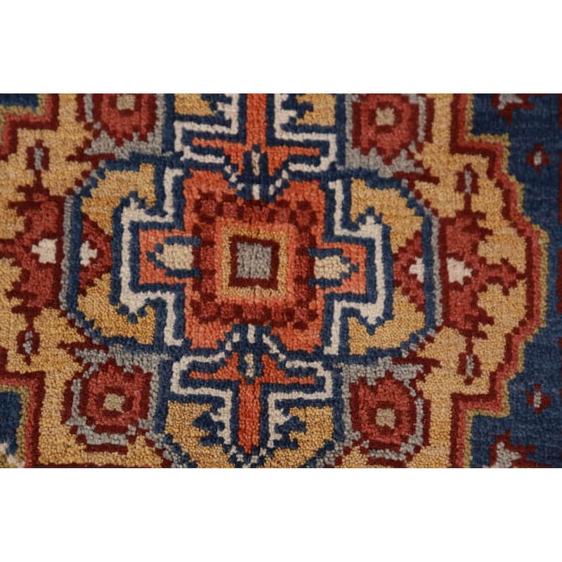 Blue Heriz Serapi Indian Foyer Rug Handmade Wool Carpet - 3'0"x 5'1"