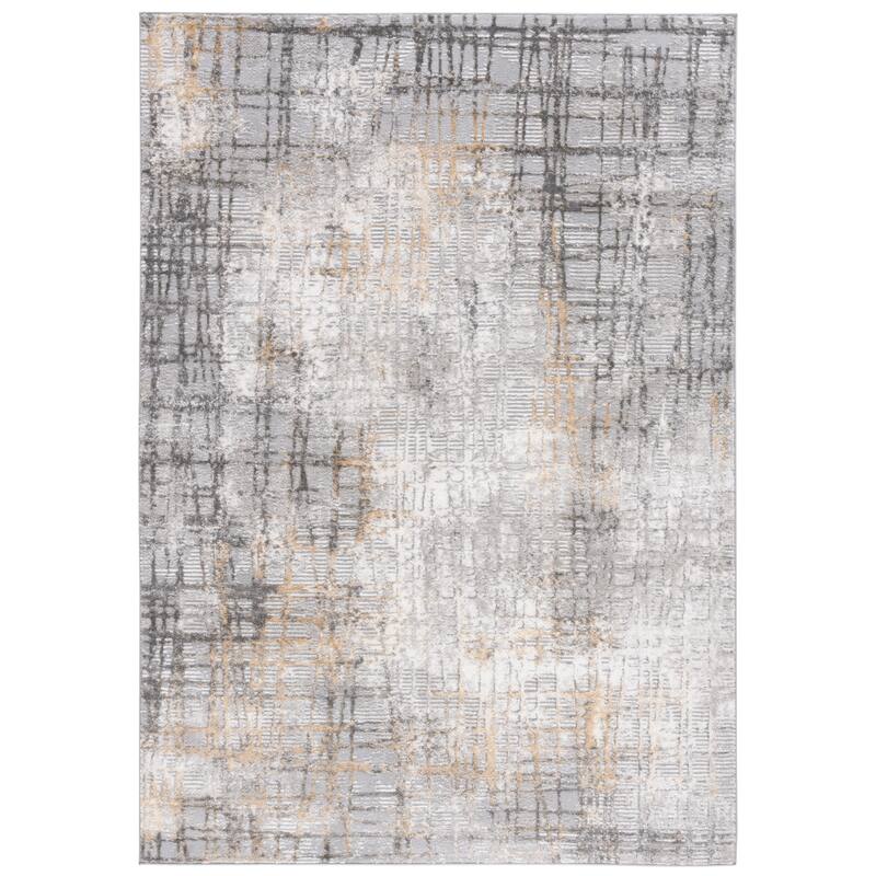 SAFAVIEH Meadow Timmy Modern Abstract Rug - 5'3" x 7'6" - Light Grey/Gold