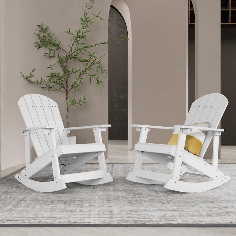 WINSOON HIPS All Weather Outdoor Indoor Oversized Rocking Chair,Adirondack Rocking Chair Set of 2