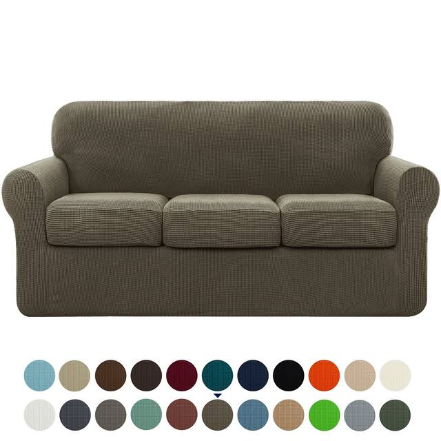 Subrtex Slipcover Stretch Sofa Cover with Separate Cushion Covers - Green Olive