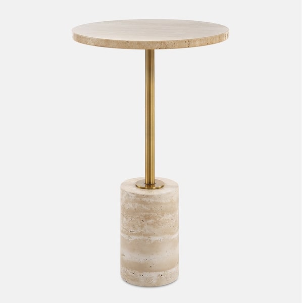 slide 2 of 5, Uttermost Malya Travertine Accent Table