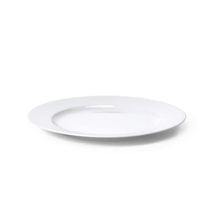Lyngby Porcelæn Rhombe Plate, White, Ø: 9.1" - Ø: 9.1"