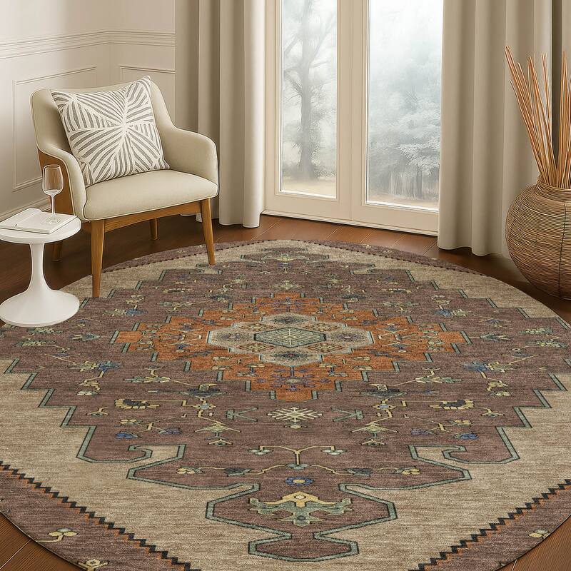 Machine Washable Indoor/ Outdoor Global Marrakesh Chantille Rug