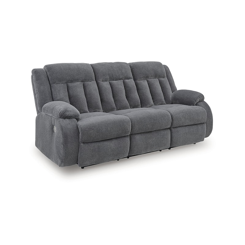 Signature Design by Ashley Free Wake Power Reclining Sofa with Drop Down Table - 85"W x 40"D x 40"H