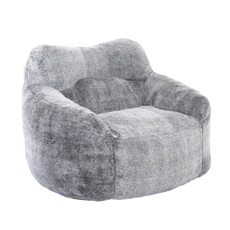 Oversized Memory Foam Bean Bag Chair Lazy Sofa with Armrests and Removable Cover for Living Room Bedroom