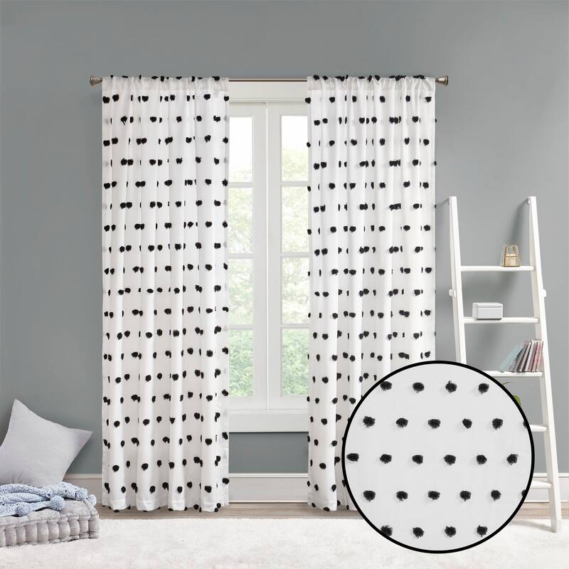 Intelligent Design Sophie Pom Pom Embellished Single Window Panel