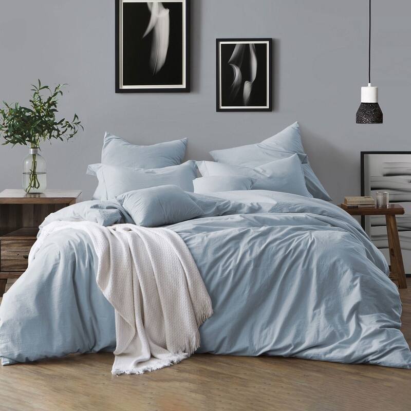 Swift Home Premium Cotton Prewashed Chambray Duvet Cover Set