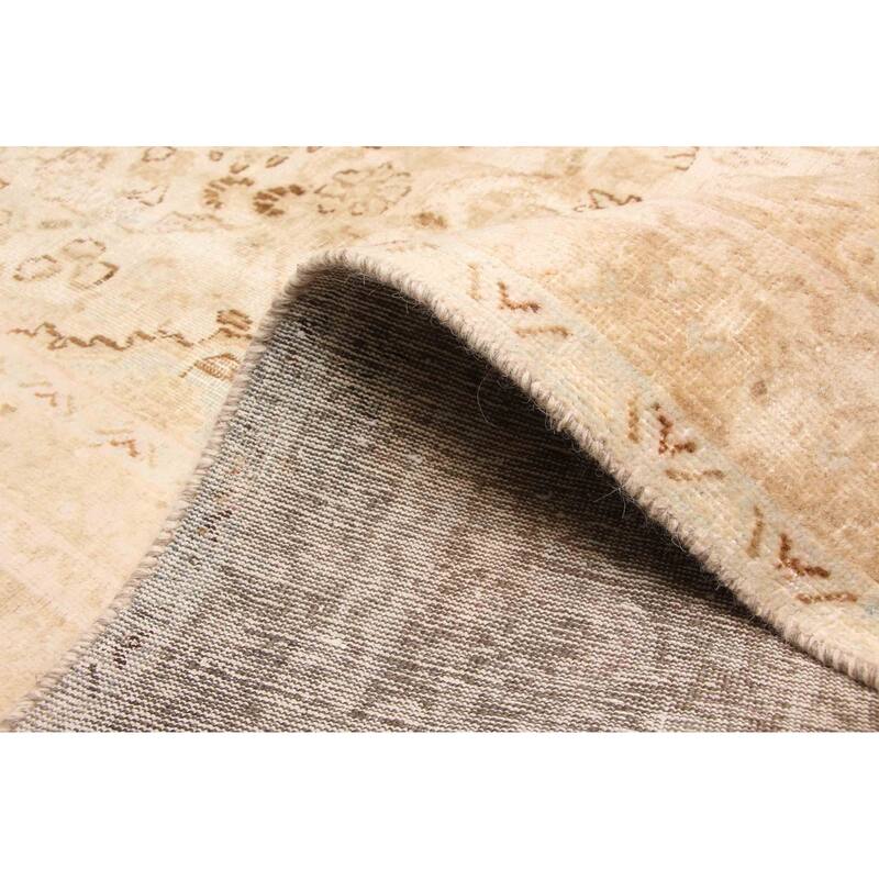 ECARPETGALLERY Hand-knotted Antalya Vintage Cream Wool Rug - 8'0 x 10'11