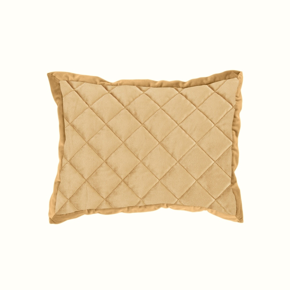 HiEnd Accents Velvet Diamond Quilted Boudoir Pillow, 12"x16"