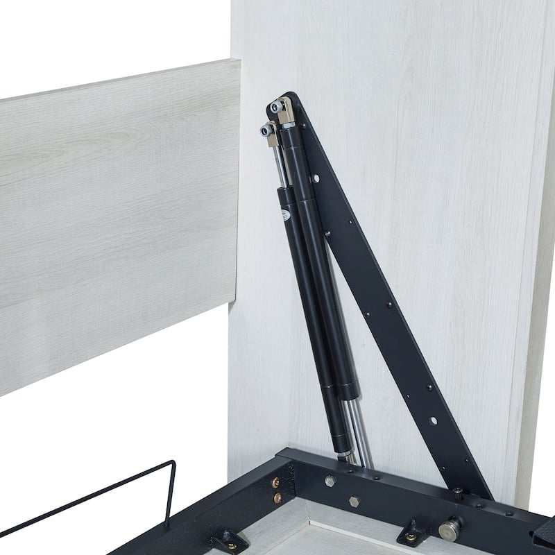 Half Self-Close and Open Murphy Bed Cabinet Space-Saving Bed