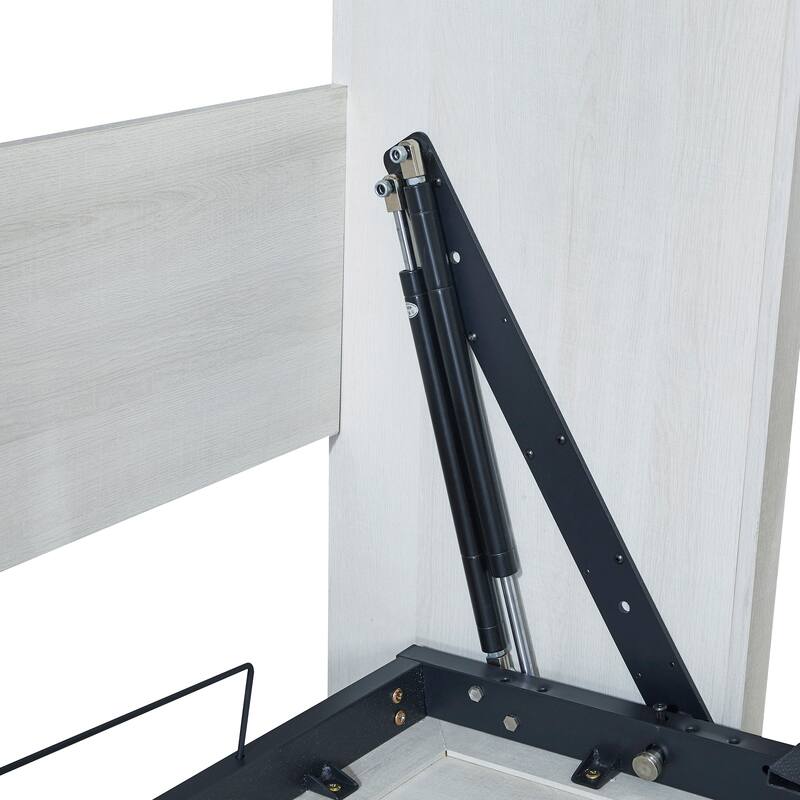 Half Self-Close and Open Murphy Bed with 2 Side Cabinet Storage Shelf