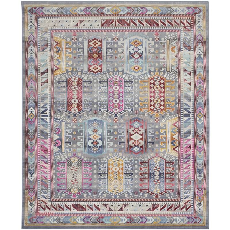 HomeRootsFloral Bohemian Rectangle Area Rug - 118' X '94' X '0.5