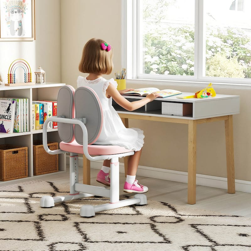 Costway Kids Desk Chair with Double Back Support Adjustable Height - See Details
