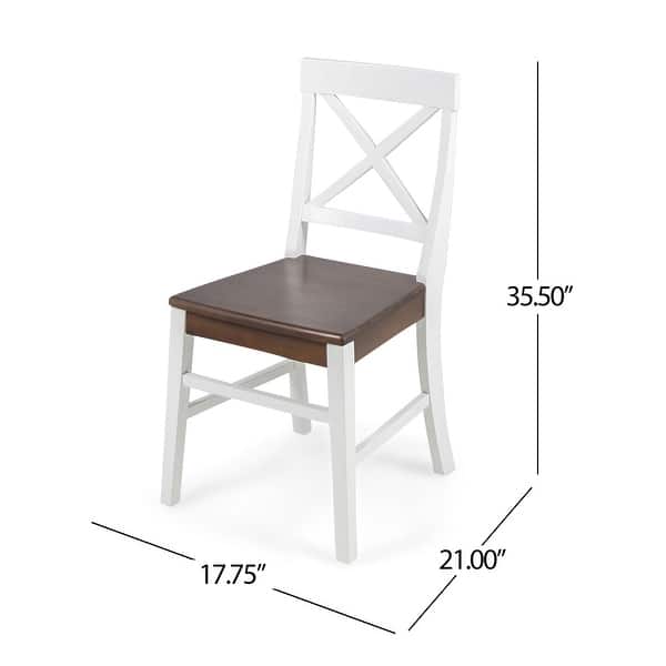 dimension image slide 0 of 6, Christopher Knight Home Roshan Farmhouse Acacia Dining Chairs (Set of 2)