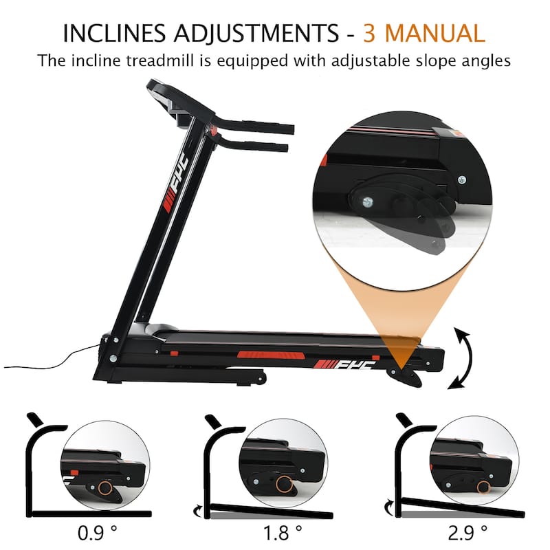 3.5HP Portable Foldable Treadmills with Incline, 12 Preset Programs