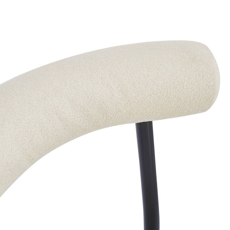 Open Back Upholstered Dining Chair Set of 2 Modern Kitchen Chairs with Metal, Fabric Dining Room Chairs for Living Room