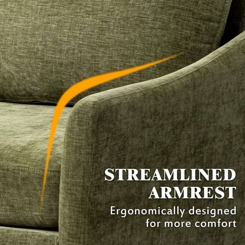 Modern Chenille Sectional Sofa with Reversible Chaise and Ottoman, Perfect for Living Rooms with Sleeper Function