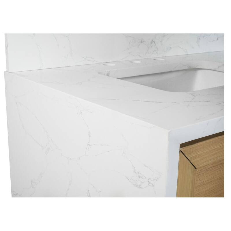 KitchenBathCollection Palisade 60" Single Waterfall Vanity with Engineered Marble Top