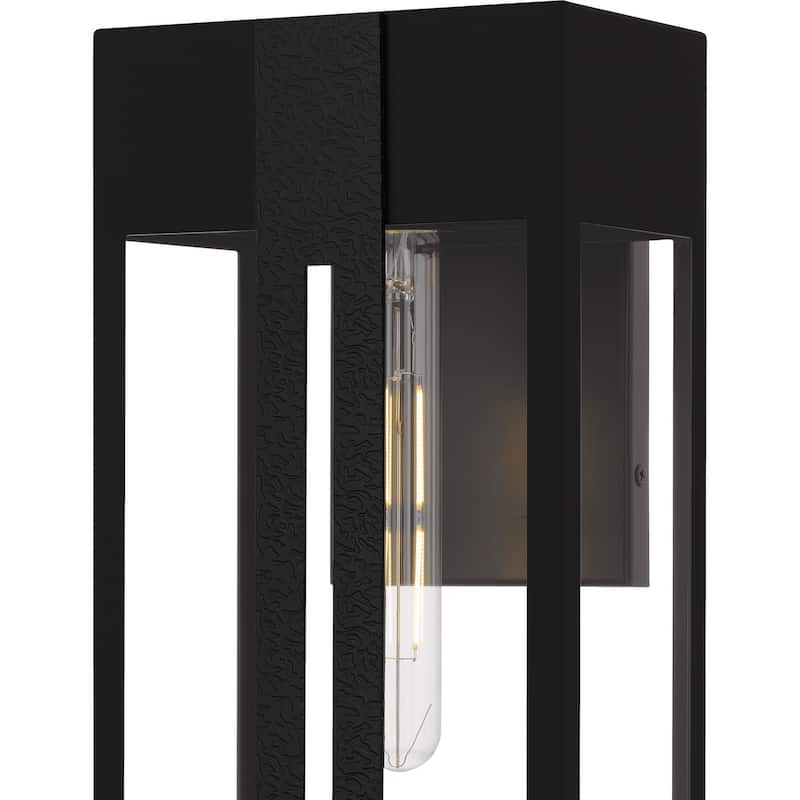 Matte Black Outdoor Wall Lantern from the Boswell Collection