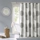 preview thumbnail 5 of 3, Madison Park Essentials Glendale Printed Shower Curtain Grey