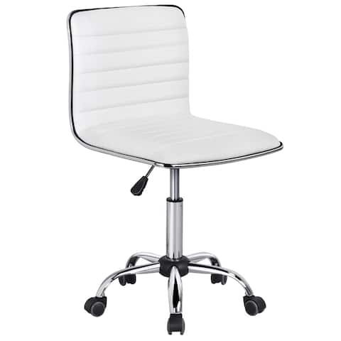 Yaheetech Foam Task Chair with Swivel and Faux Leather Office Chair