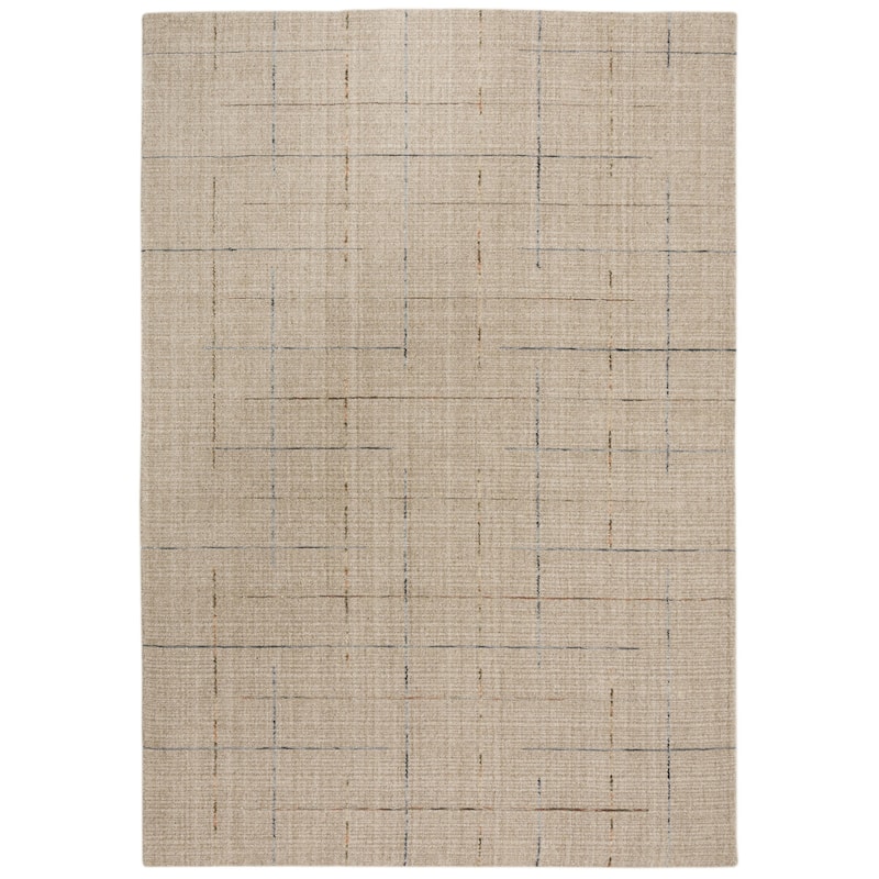 Alora Decor Chic Hand Loomed Abstract Lined Rug - 7'6 x 9'6 - Beige