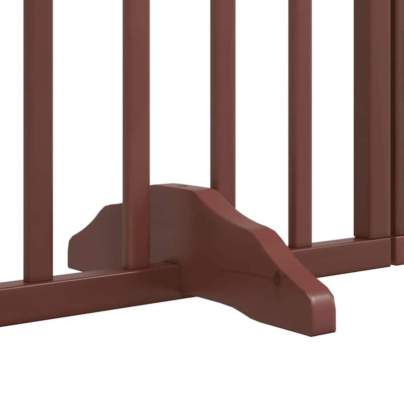vidaXL Dog Gate Set of 2 Brown Solid Poplar wood 63 in long Foldable