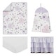 preview thumbnail 2 of 4, Sweet Jojo Watercolor Floral Lavender Shabby Chic 4-piece Nursery Crib Bedding Set