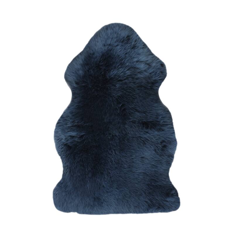 Natural Home Decor Milan Sheepskin Double Rug | 1-Piece - 2' x 3' - Navy